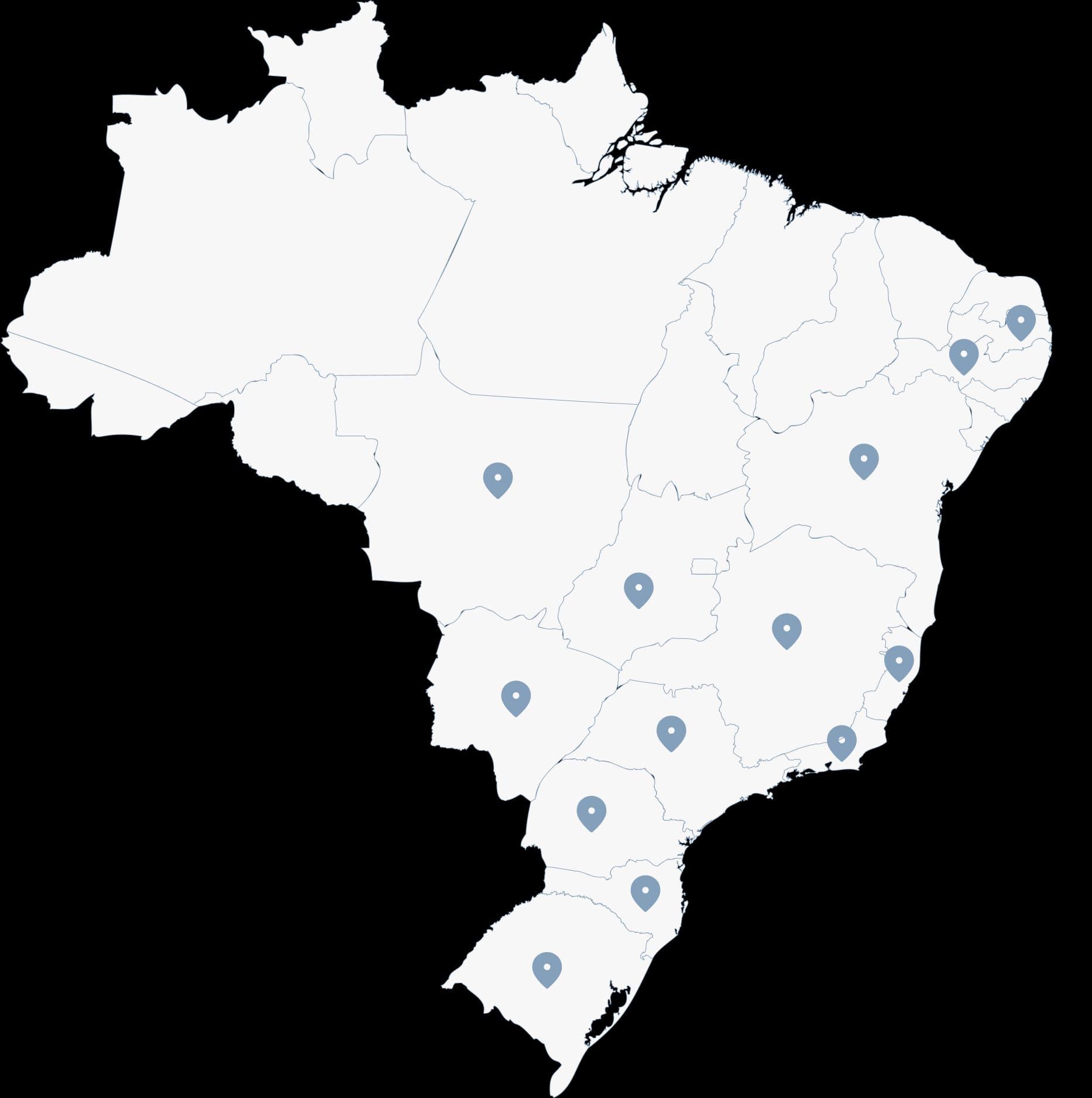 Mapa do Brasil - Presença GTR Investimentos